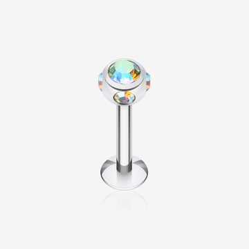 Aurora Gem Ball Steel Labret-Aurora Borealis